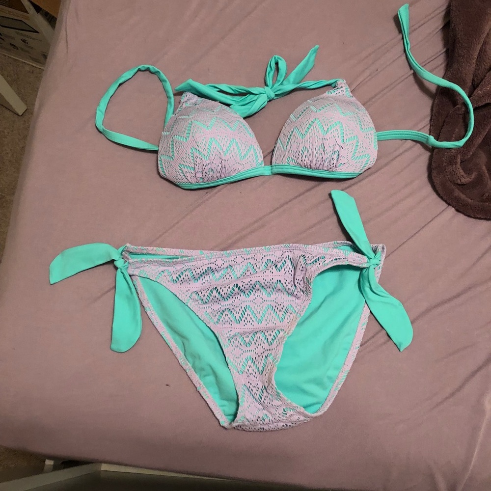 Purple and blue bikini